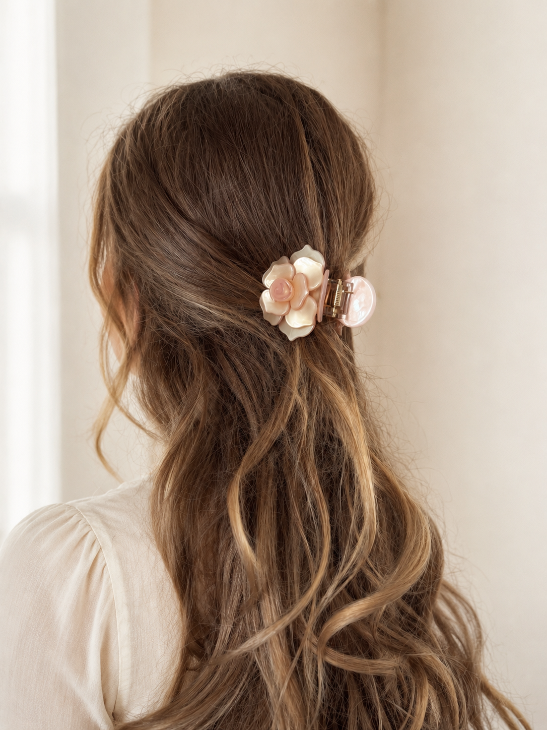 Blush Lilac Acetate Floral Hair Claw Clip