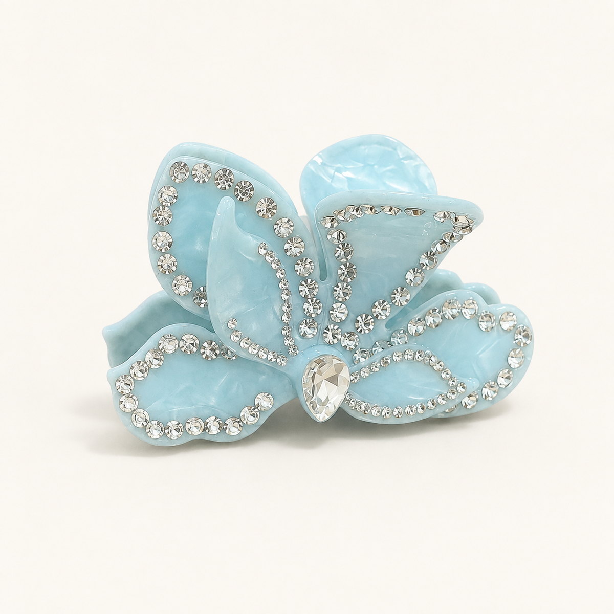 Pearlescent Blue Bougainvillea Acetate Hair Claw