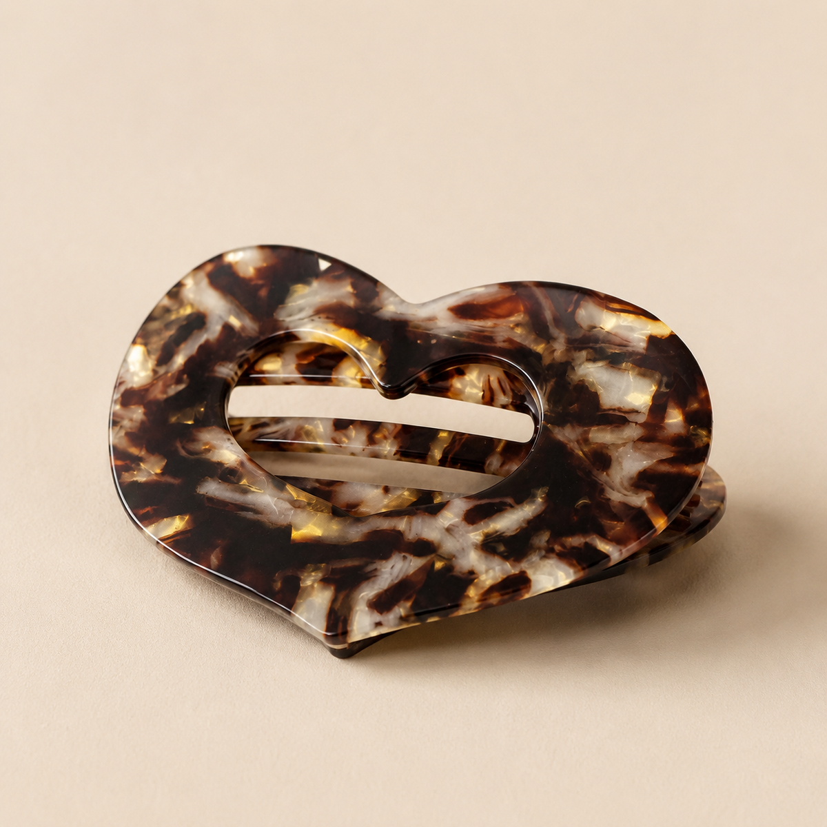 Large Acetate Heart Flat Hair Clip – Tortoiseshell