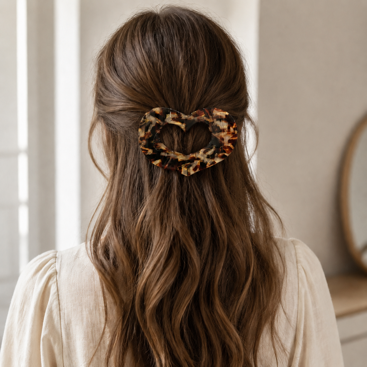 Large Acetate Heart Flat Hair Clip – Tortoiseshell