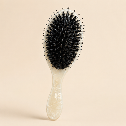 Pearlescent Acetate Boar Bristle Cushion Hair Brush