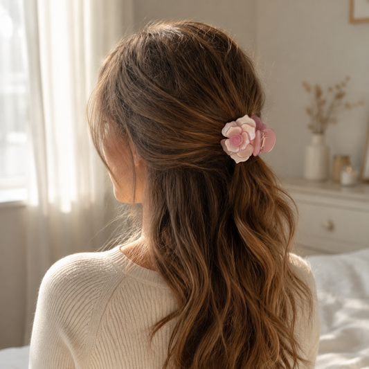 Blush Lilac Acetate Floral Hair Claw Clip