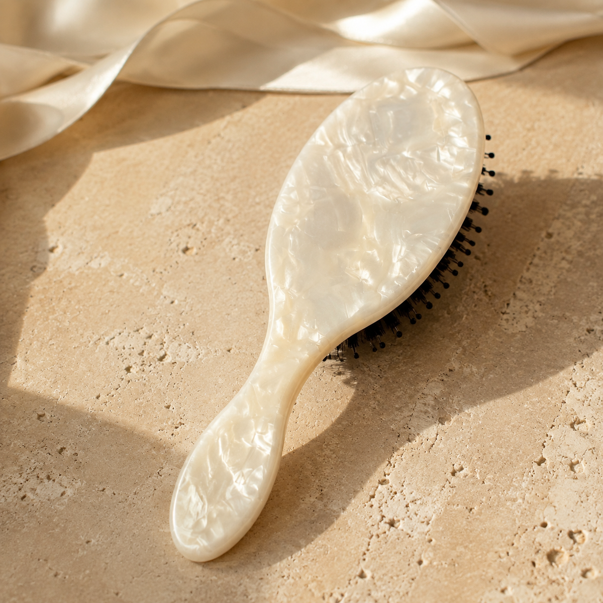 Crystal Bougainvillea Acetate Hair Claw & Brush Set