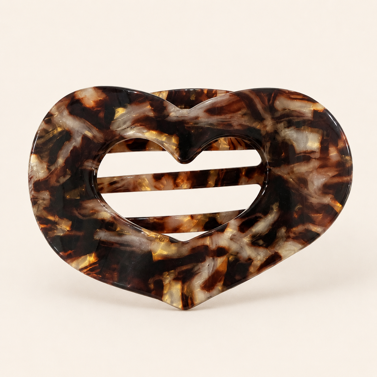 Large Acetate Heart Flat Hair Clip – Tortoiseshell